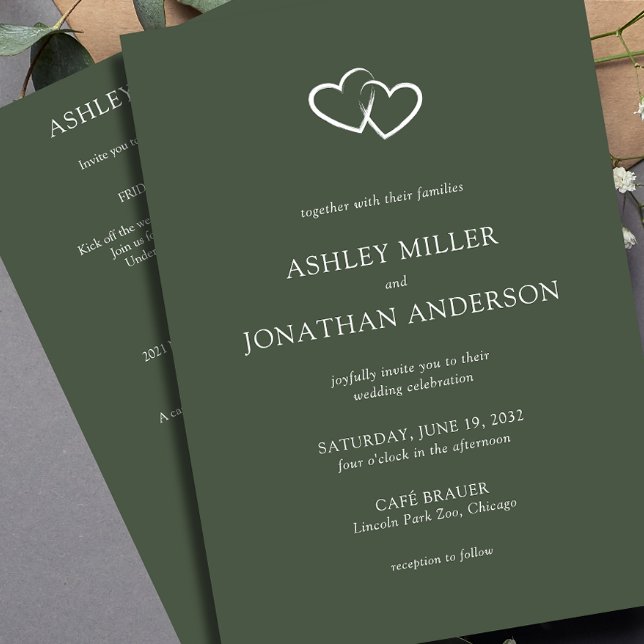 Convites Casamento All-in-One de Elementos Simples Modernos (Criador carregado)