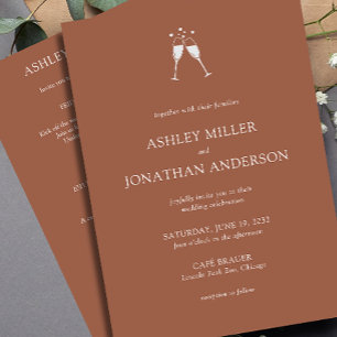 Convites Casamento All-in-One de Elementos Simples Modernos
