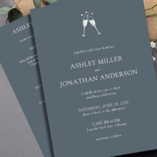 Convites Casamento All-in-One de Elementos Simples Modernos
