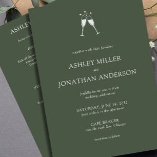 Convites Casamento All-in-One de Elementos Simples Modernos