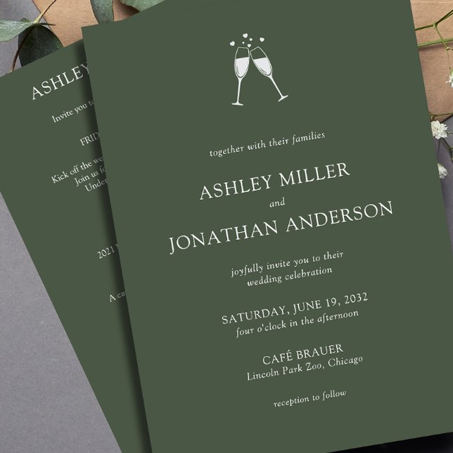 Convites Casamento All-in-One de Elementos Simples Modernos (Criador carregado)