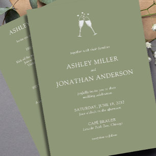 Convites Casamento All-in-One de Elementos Simples Modernos