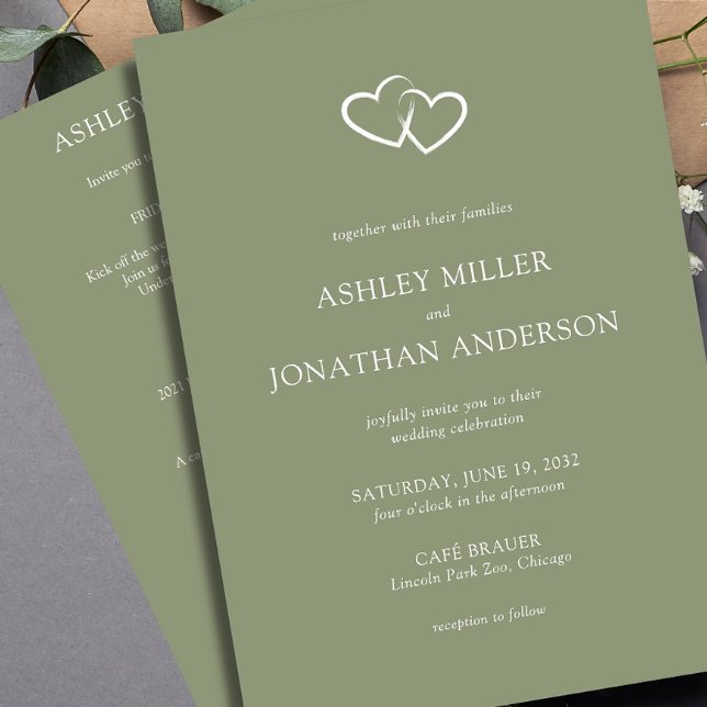 Convites Casamento All-in-One de Elementos Simples Modernos (Criador carregado)