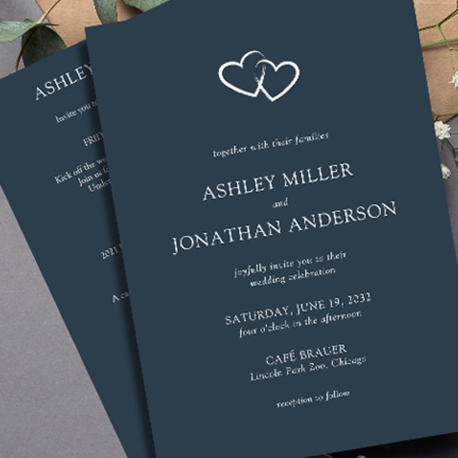 Convites Casamento All-in-One de Elementos Simples Modernos (Criador carregado)