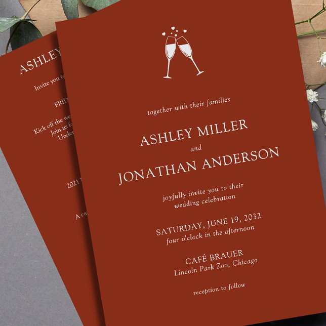 Convites Casamento All-in-One de Elementos Simples Modernos (Criador carregado)