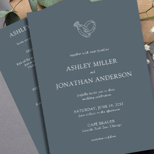 Convites Casamento All-in-One de Elementos Simples Modernos