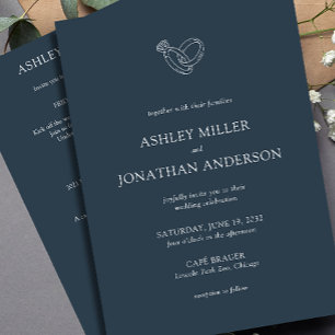Convites Casamento All-in-One de Elementos Simples Modernos
