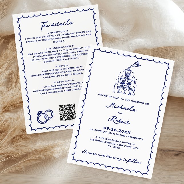 Convites Casamento All-In-One de Portas Escrivíveis Desenha (Criador carregado)