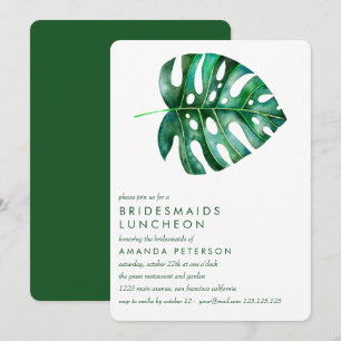 Convites Casamento Almoço de Damas de Honra Monstera Tropic