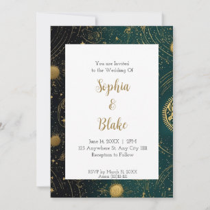 Convites Casamento Alternativo Celestial de Sol e Planetas