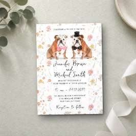 Convites Casamento Amante de Cães Bulldog Inglês