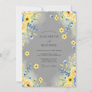 Convites Casamento Amarelo Alegre de Primavera