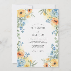 Convites Casamento Amarelo Ásper Azure