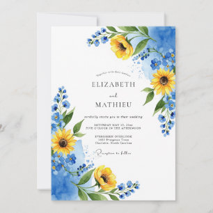 Convites Casamento Amarelo Azure Exuberante de Verão