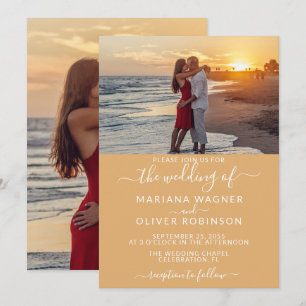 Convites Casamento Amarelo Boho Foto