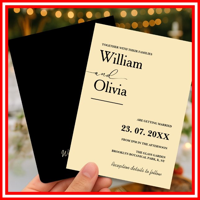 Convites Casamento Amarelo da Manteiga (Criador carregado)