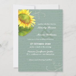 Convites Casamento Amarelo de Girassol Cinzento