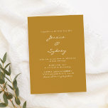 Convites Casamento Amarelo de Mostarda Moderna Minimalista<br><div class="desc">Convite para Casamento Amarelo de Mostarda Moderna Minimalista</div>
