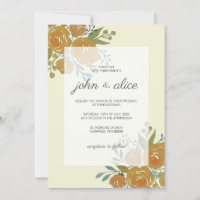 Casamento Amarelo de Peões Laranja e Rosas
