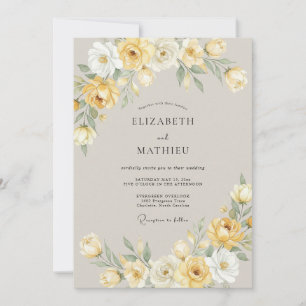 Convites Casamento Amarelo e Alegre de Primavera