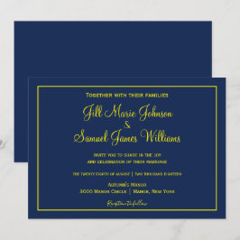 Convites Casamento Amarelo e Azul