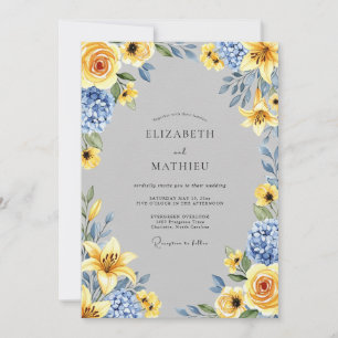 Convites Casamento Amarelo Exultante de Primavera