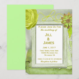 Convites Casamento Amarelo Floral e Verde