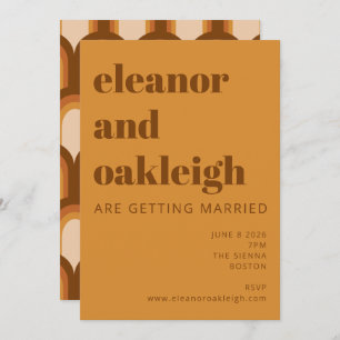 Convites Casamento Amarelo-Marrom Design Bold Brown - Groov
