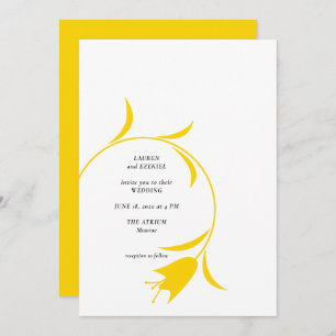 CONVITES CASAMENTO AMARELO MOD TULIP