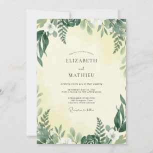 Convites Casamento Amarelo Oliva Feto