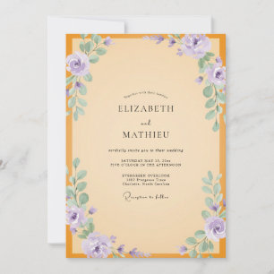 Convites Casamento Âmbar Violeta Ranunculus Eucalipto