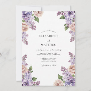 Convites Casamento Amethyst Peach Wisteria