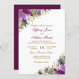 Convites Casamento Ametist com Aquarelas Florais
