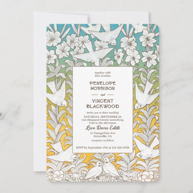 Convites Casamento Amor de Rola Vintage (Frente)