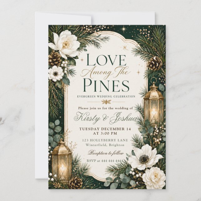 Convites Casamento Amor Entre os Pinheiros (Frente)