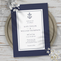 Casamento Âncora Azul Marinho E Branco