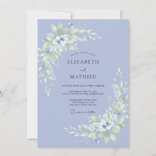 Convites Casamento Angelical de Primavera Azul-Míola