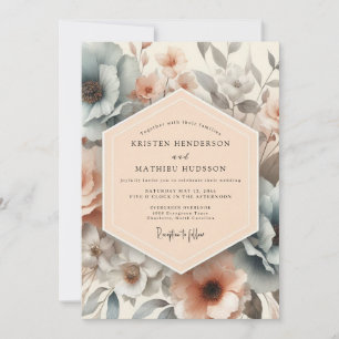 Convites Casamento Angelical de Primavera com Tons de Pêsse