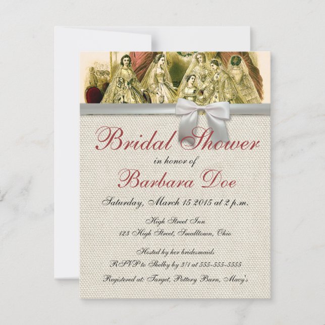 Convites Casamento Antigo Bridal (Frente)