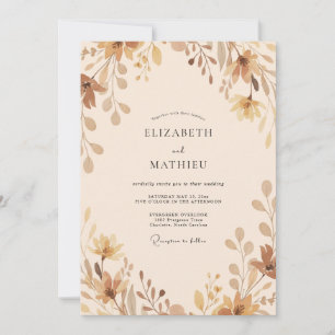 Convites Casamento Antigo com Folhas de Champanhe