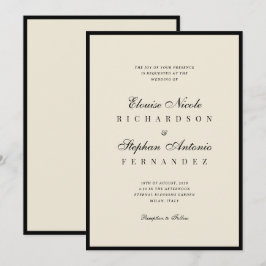 Convites Casamento Antigo com Marfim e Preto