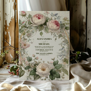 Convites Casamento Antigo Floral Art Nouveau
