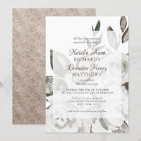Casamento Antigo Floral Branco & Moldura de Rosa