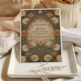 Convites Casamento Antigo Floral Vintage Art Nouveau