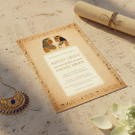 Convites Casamento Antigo Rei Papiro e Rainha Egípcia