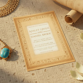 Convites Casamento Antiquado do Egito com Motifs Papyrus Hi