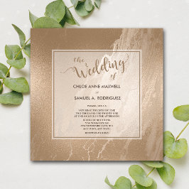 Convites Casamento Antiquado Dourado Marble Moderno Elegant