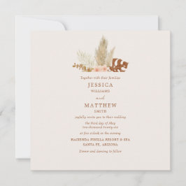 Convites Casamento ao Ar Livre com Flores de Outono Rústico
