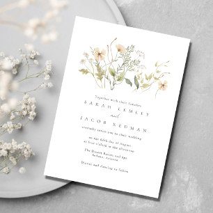Convites Casamento ao Ar Livre com Flores Silvestres Elegan
