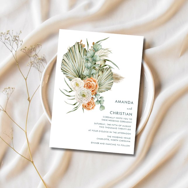 Convites Casamento ao ar livre das flores russas (Fall Flowers Rustic Outdoor Wedding Invitation)